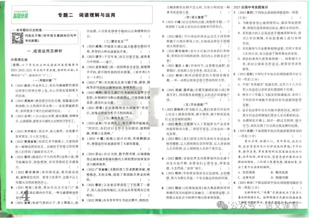 中考语文真题专项训练 第9张 中考语文真题专项训练 第9张