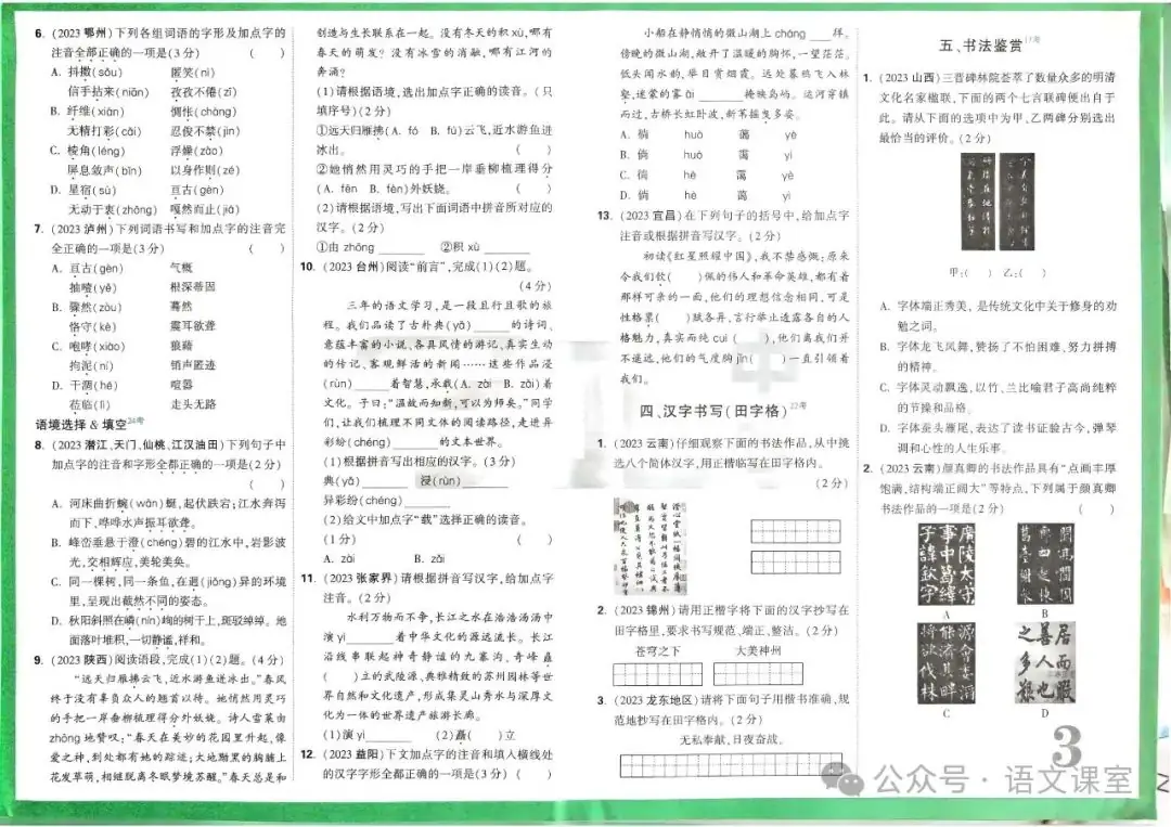 中考语文真题专项训练 第8张 中考语文真题专项训练 第8张