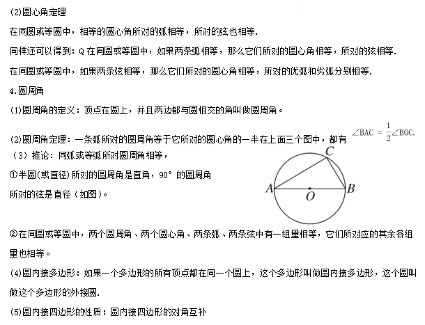【中考数学】2024年中考数学知识考点梳理(记诵版) 第114张 【中考数学】2024年中考数学知识考点梳理(记诵版) 第114张