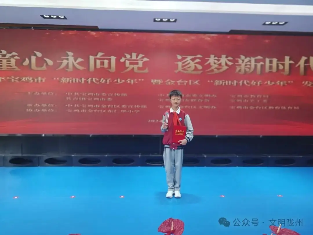 好消息!陇县西大街小学王晋鹏同学荣获2024年宝鸡市“新时代好少年”荣誉称号 第3张 好消息!陇县西大街小学王晋鹏同学荣获2024年宝鸡市“新时代好少年”荣誉称号 第3张