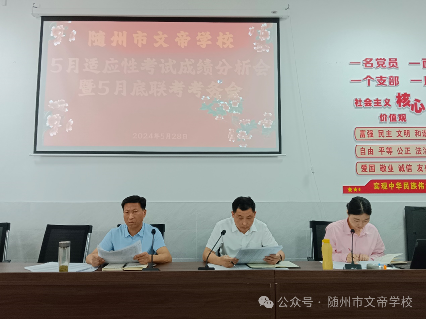 文帝教坛||精细剖析战中考,乘势笃行跃新峰——随州市文帝学校5月适应性考试成绩分析会暨5月联考考务会 第2张 文帝教坛||精细剖析战中考,乘势笃行跃新峰——随州市文帝学校5月适应性考试成绩分析会暨5月联考考务会 第2张