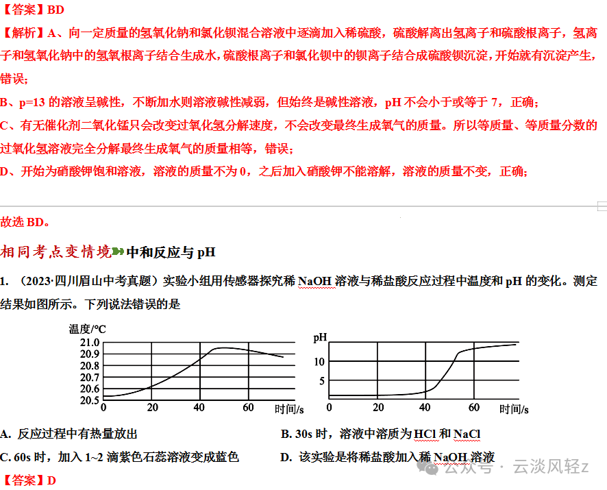 中考化学答题技巧3-----坐标曲线题 第21张 中考化学答题技巧3-----坐标曲线题 第21张