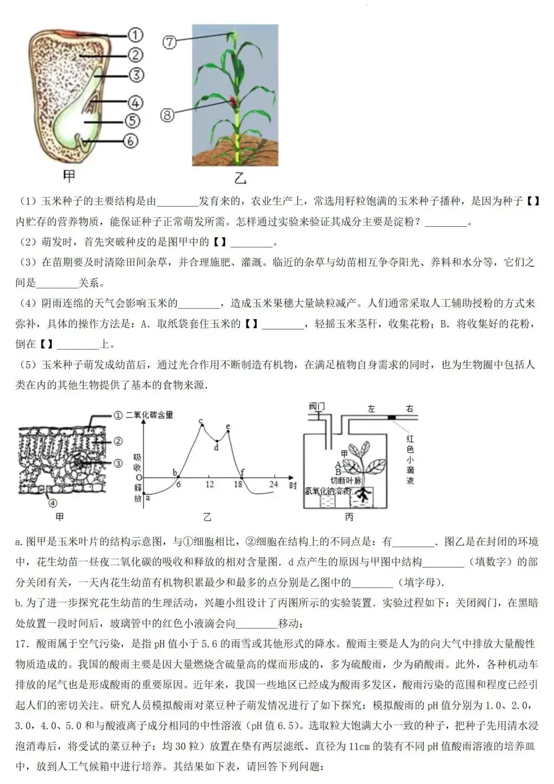 2024年中考生物专题训练:跨学科实践题(含答案)-第11张图片-四季读书网 2024年中考生物专题训练:跨学科实践题(含答案)-第11张图片-四季读书网