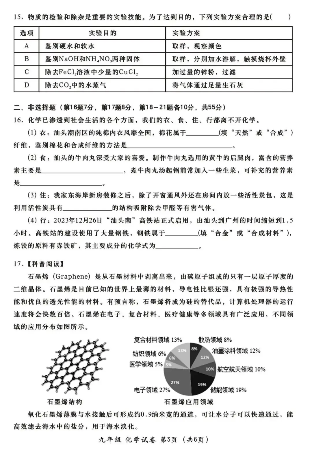 中考化学 | 2024年中考第二次教学质量检测卷含答案 第6张 中考化学 | 2024年中考第二次教学质量检测卷含答案 第6张