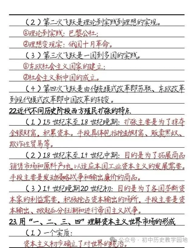 中考历史:必背知识要点汇总(学霸笔记) 第13张