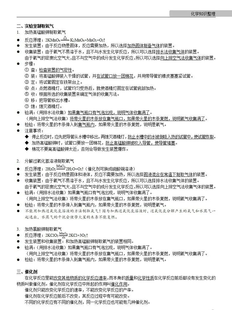 中考化学 | 中考化学各单元详细考点及专题考点梳理,复习必备 第14张 中考化学 | 中考化学各单元详细考点及专题考点梳理,复习必备 第14张