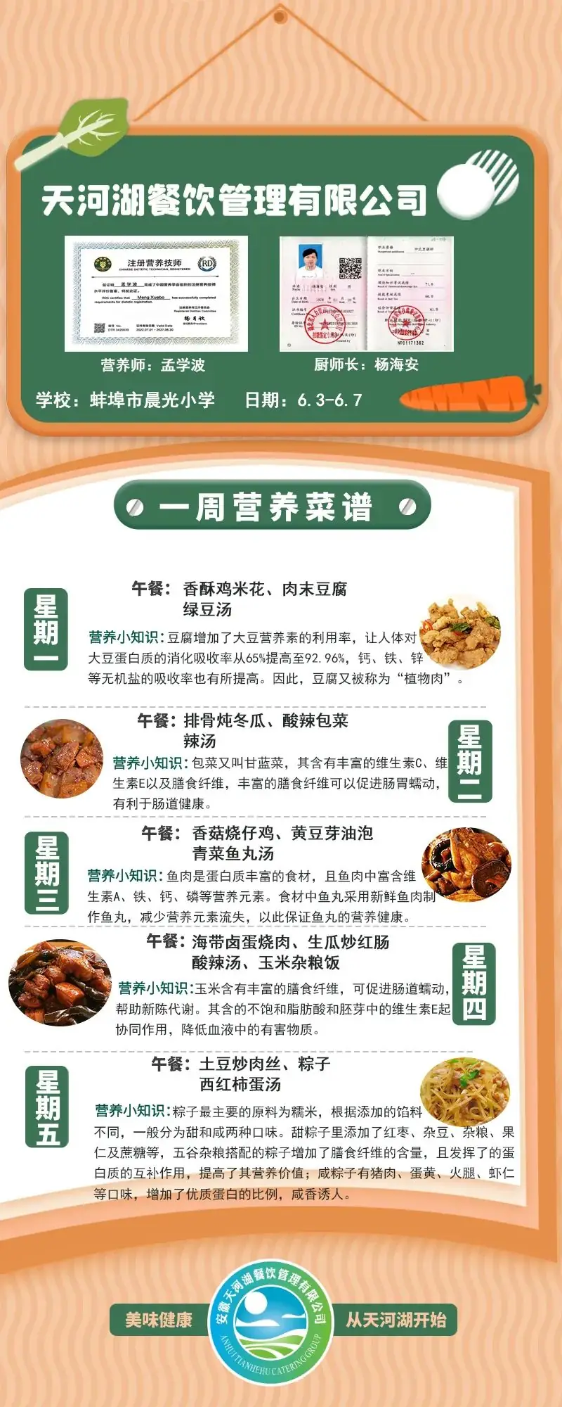 蚌埠市晨光小学第十五周营养食谱 第3张 蚌埠市晨光小学第十五周营养食谱 第3张