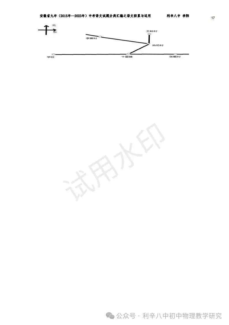 安徽省中考近9年语文分类汇编之积累与运用、阅读、写作 第18张