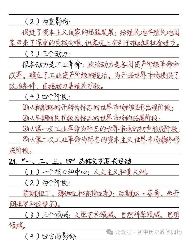 中考历史:必背知识要点汇总(学霸笔记) 第14张