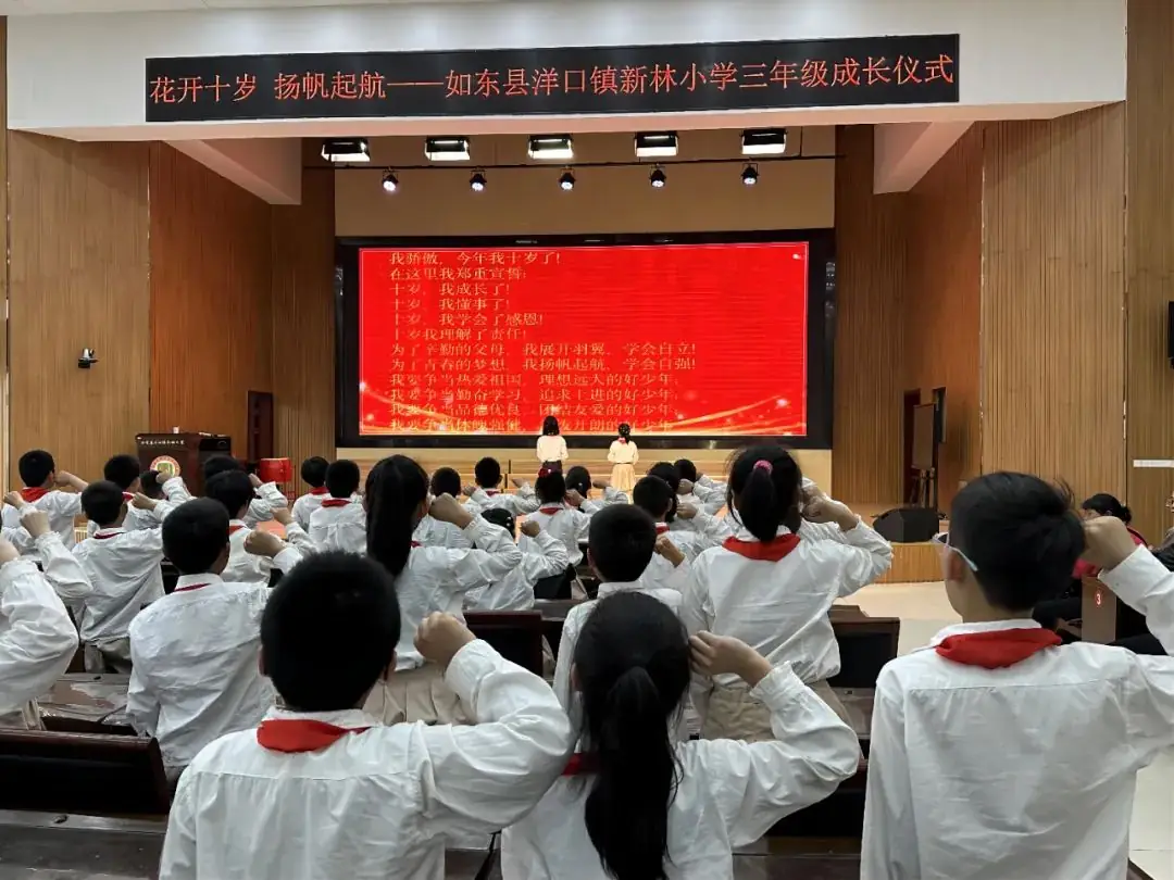 【新林小学 情感德育】花开十岁 扬帆起航——如东县洋口镇新林小学举行三年级十岁成长仪式-第33张图片-四季读书网