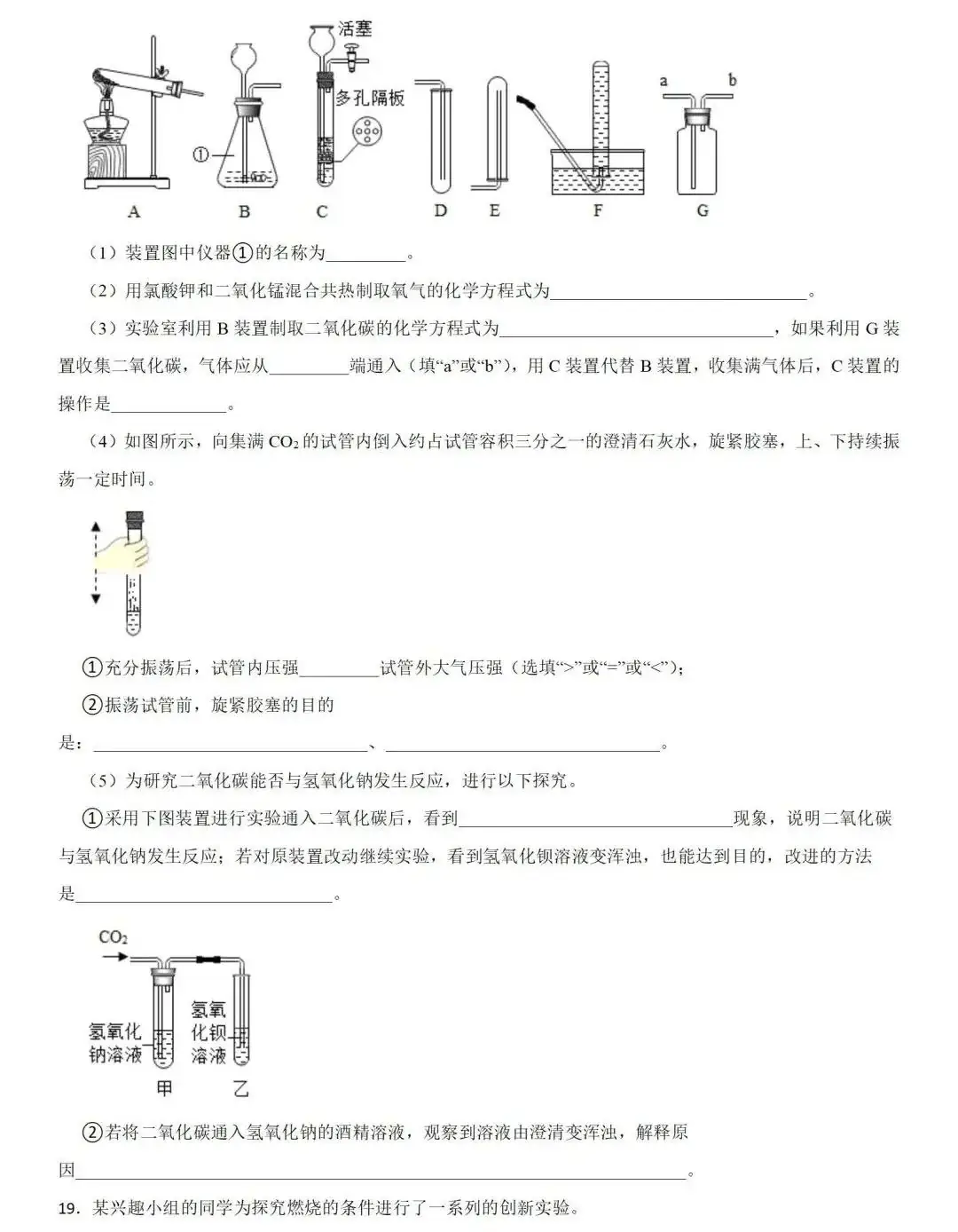 中考化学 | 2024年中考专题练习:实验探究题含答案 第16张 中考化学 | 2024年中考专题练习:实验探究题含答案 第16张