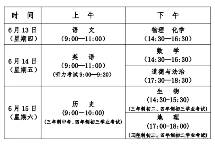 2024年山东济宁中考时间安排:6月13日-6月15日 第1张 2024年山东济宁中考时间安排:6月13日-6月15日 第1张
