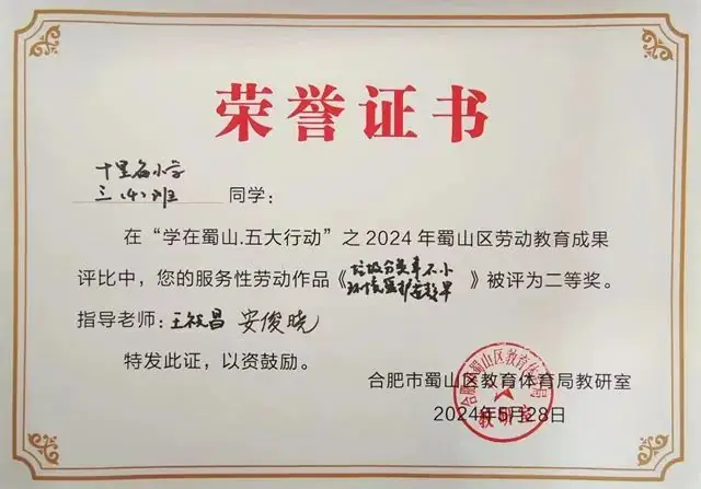 十里庙小学参加蜀山区劳动教育成果展评活动荣获佳绩 第13张