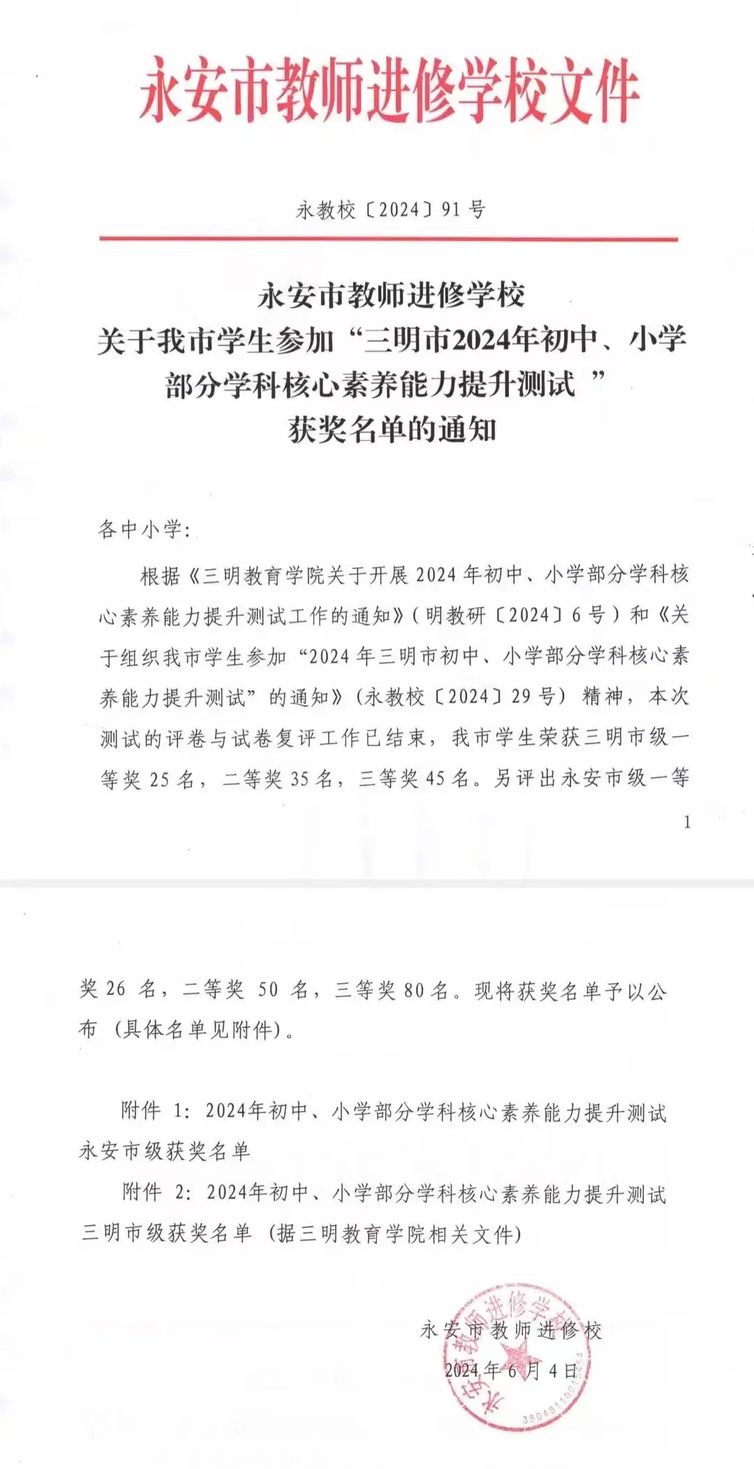 【喜报】祝贺我校学子在2024年初中、小学部分学科核心素养能力提升测试中获佳绩 第9张 【喜报】祝贺我校学子在2024年初中、小学部分学科核心素养能力提升测试中获佳绩 第9张