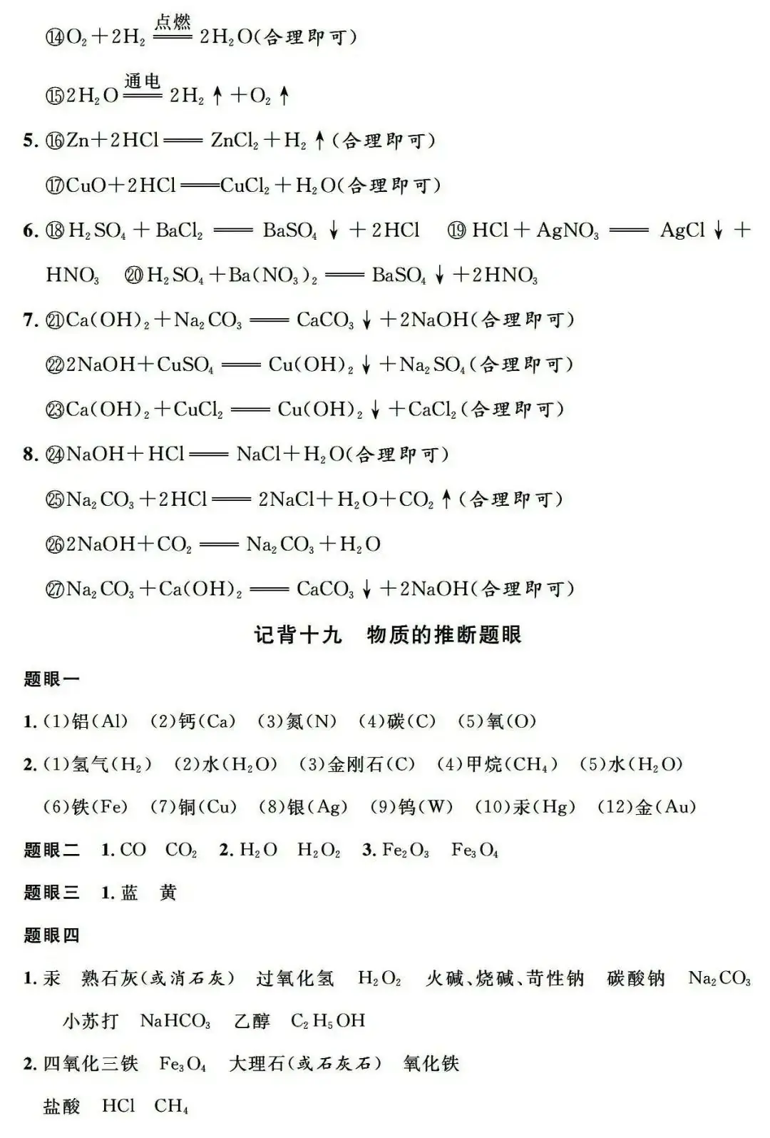 中考化学9篇突破专题记背手册,收藏复习! 第32张