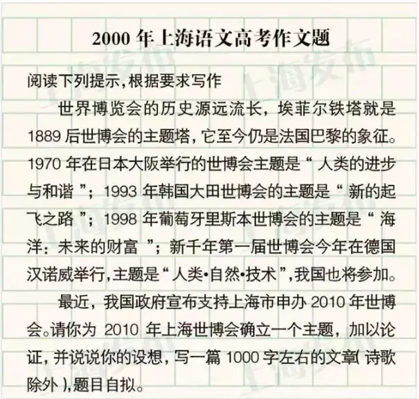 上海过去24年高考作文题一览!你写的是哪一篇 | 附优秀作文免费领取 第2张
