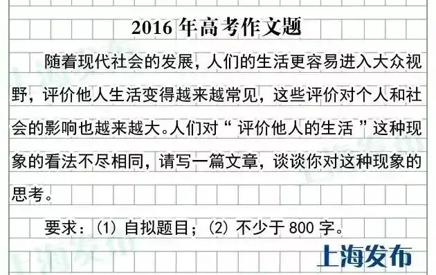高考必看!!上海过去24年高考作文题一览!你写的是哪一篇? 第18张 高考必看!!上海过去24年高考作文题一览!你写的是哪一篇? 第18张