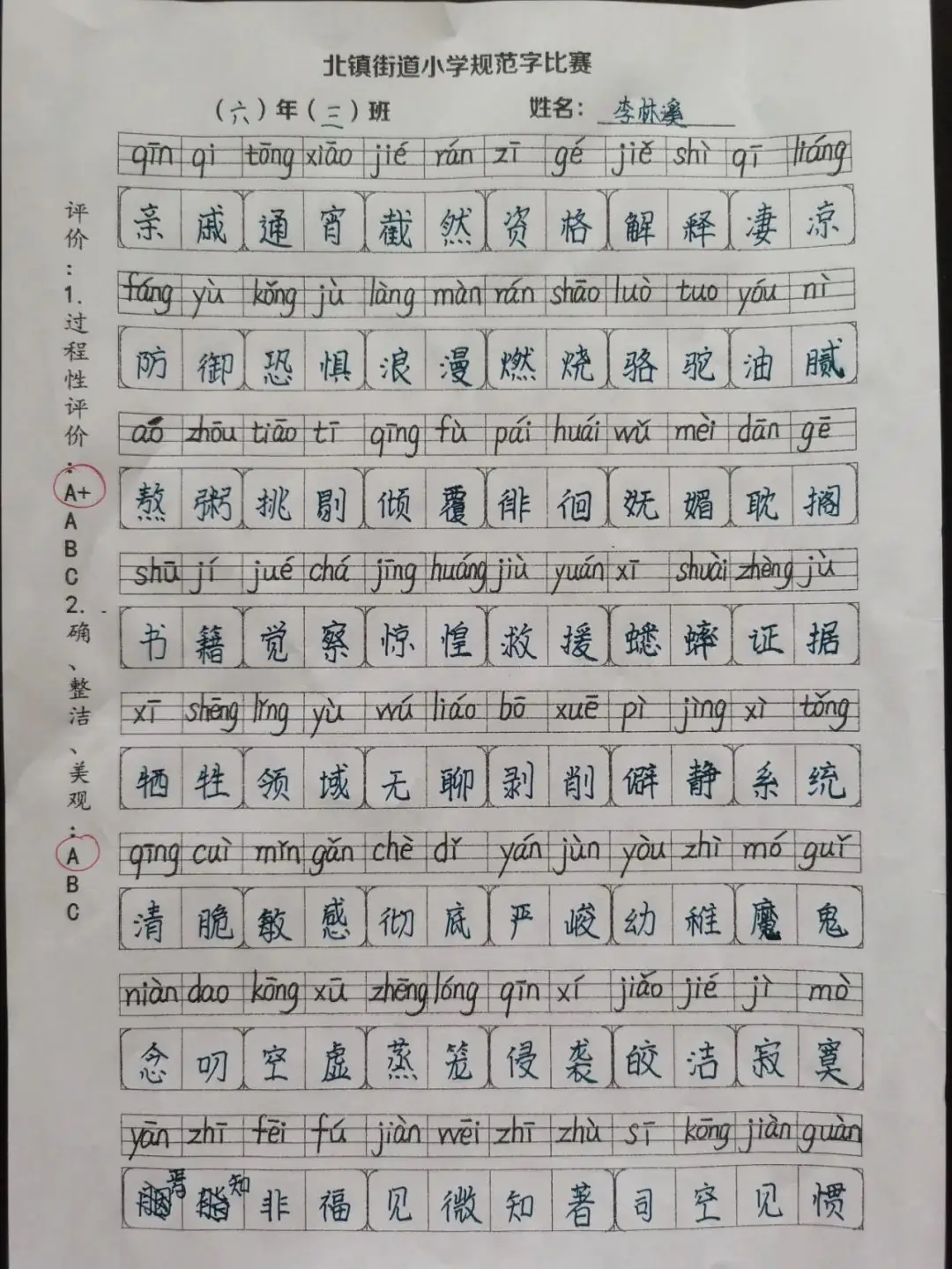书规范汉字 写精彩人生——北镇街道小学规范字书写大赛 第29张