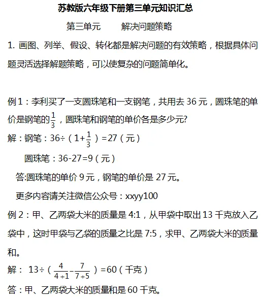 小学数学1-6年级下册个单元知识汇总,速速收藏! 第56张 小学数学1-6年级下册个单元知识汇总,速速收藏! 第56张