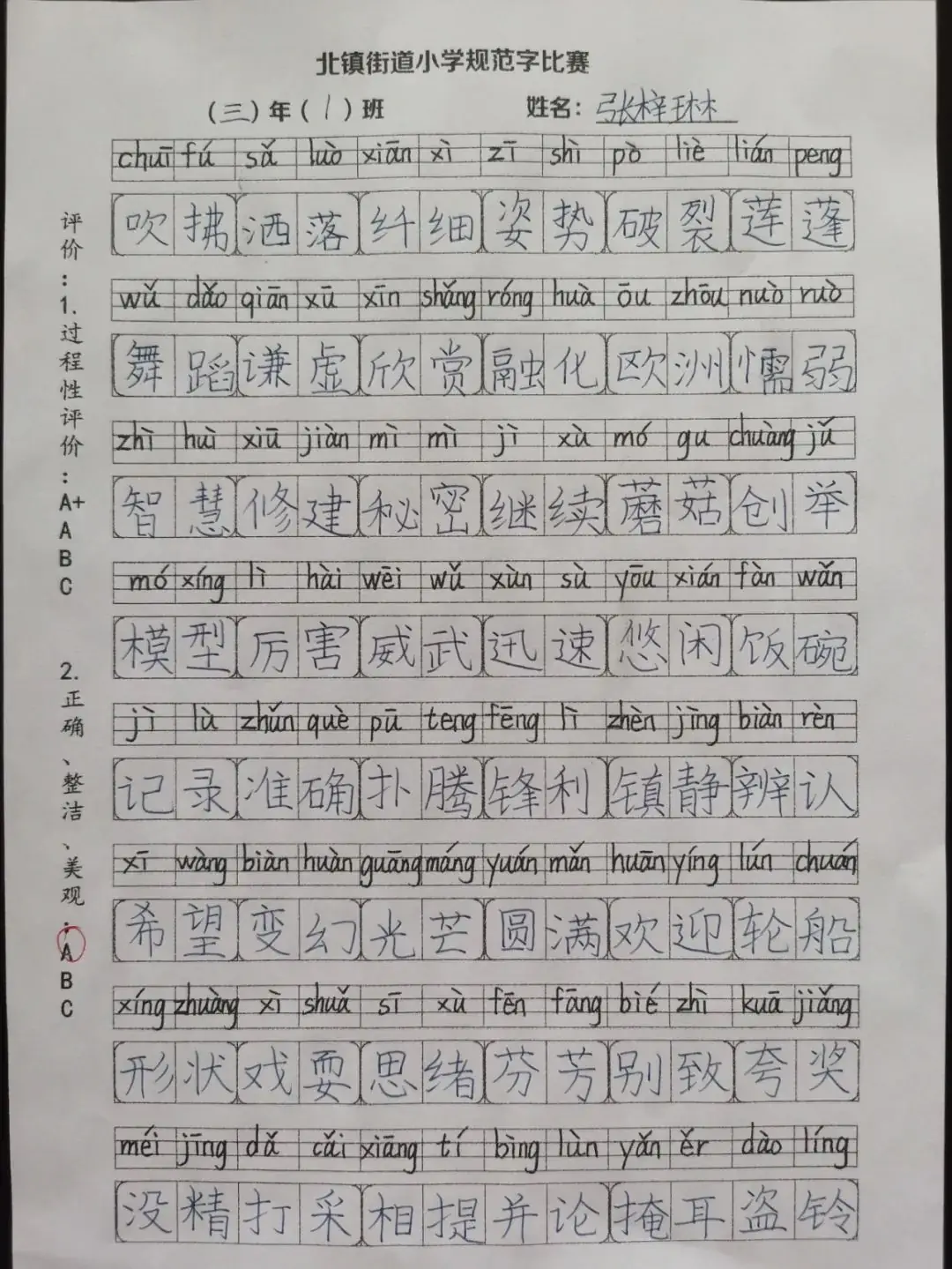 书规范汉字 写精彩人生——北镇街道小学规范字书写大赛 第25张