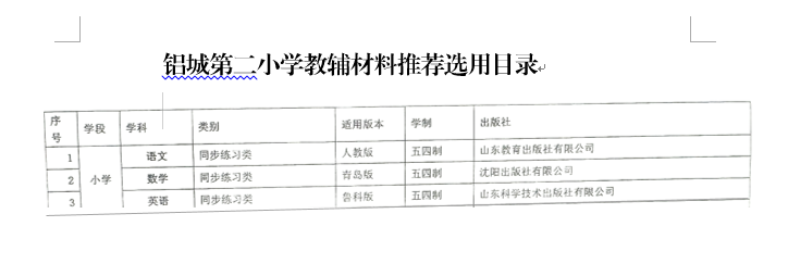 铝城第二小学2024春季教辅材料征订工作情况公示 第6张 铝城第二小学2024春季教辅材料征订工作情况公示 第6张