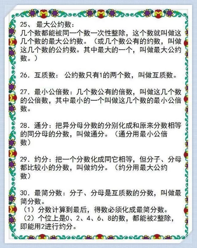 小学1~6年级数学知识表,天天背还会怕数学考不好? 第15张 小学1~6年级数学知识表,天天背还会怕数学考不好? 第15张