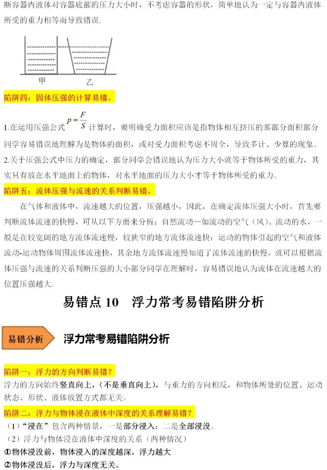 2024中考物理常考易错陷阱汇总 第9张 2024中考物理常考易错陷阱汇总 第9张