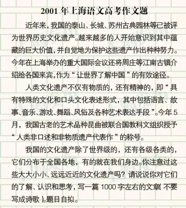 高考必看!!上海过去24年高考作文题一览!你写的是哪一篇? 第3张 高考必看!!上海过去24年高考作文题一览!你写的是哪一篇? 第3张