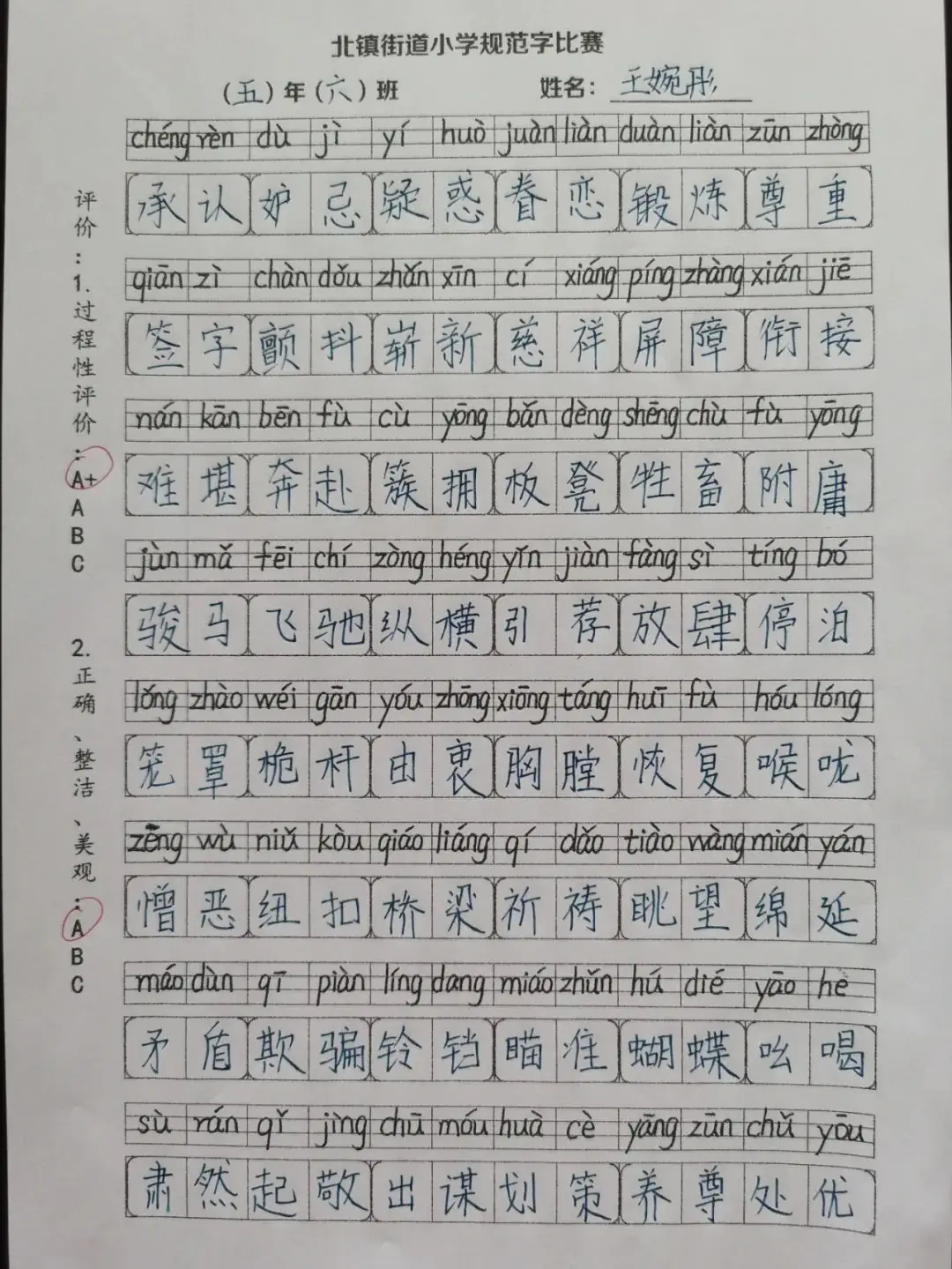 书规范汉字 写精彩人生——北镇街道小学规范字书写大赛 第39张