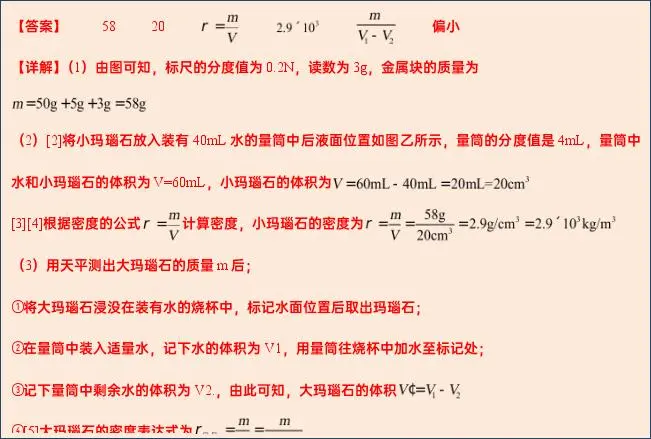 【中考物理】2024年中考物理考前20天终极冲刺攻略(倒计时15天)——质量与密度 第68张 【中考物理】2024年中考物理考前20天终极冲刺攻略(倒计时15天)——质量与密度 第68张