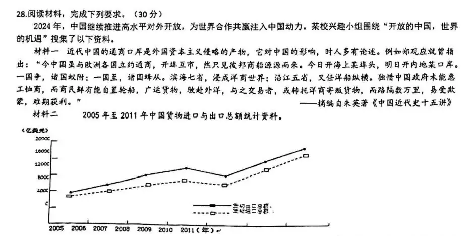 中考文综 | 2024河北省各地三、四模卷含部分答案(又5套) 第56张 中考文综 | 2024河北省各地三、四模卷含部分答案(又5套) 第56张