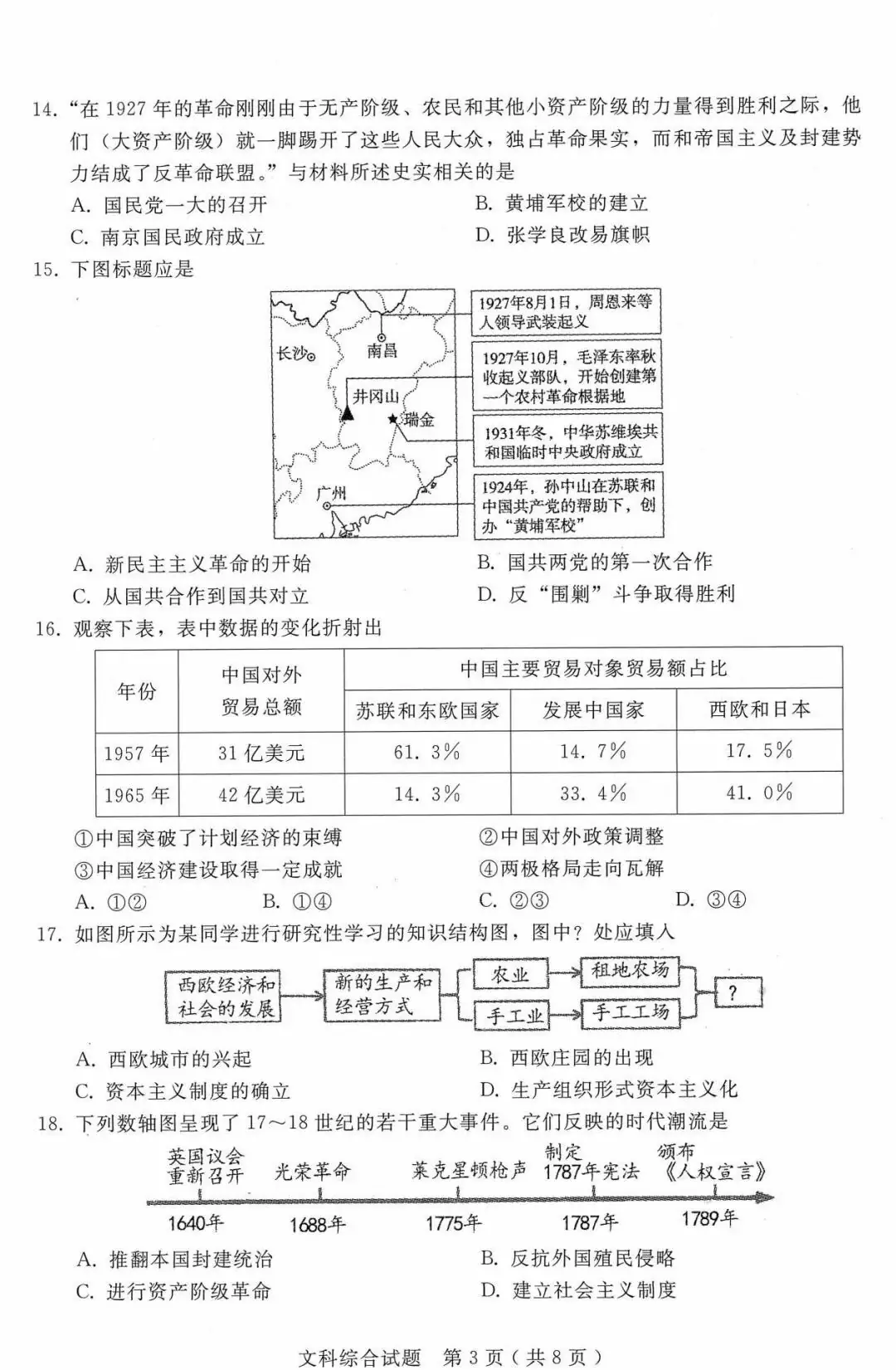 中考文综 | 2024河北省各地三、四模卷含部分答案(又5套) 第81张 中考文综 | 2024河北省各地三、四模卷含部分答案(又5套) 第81张