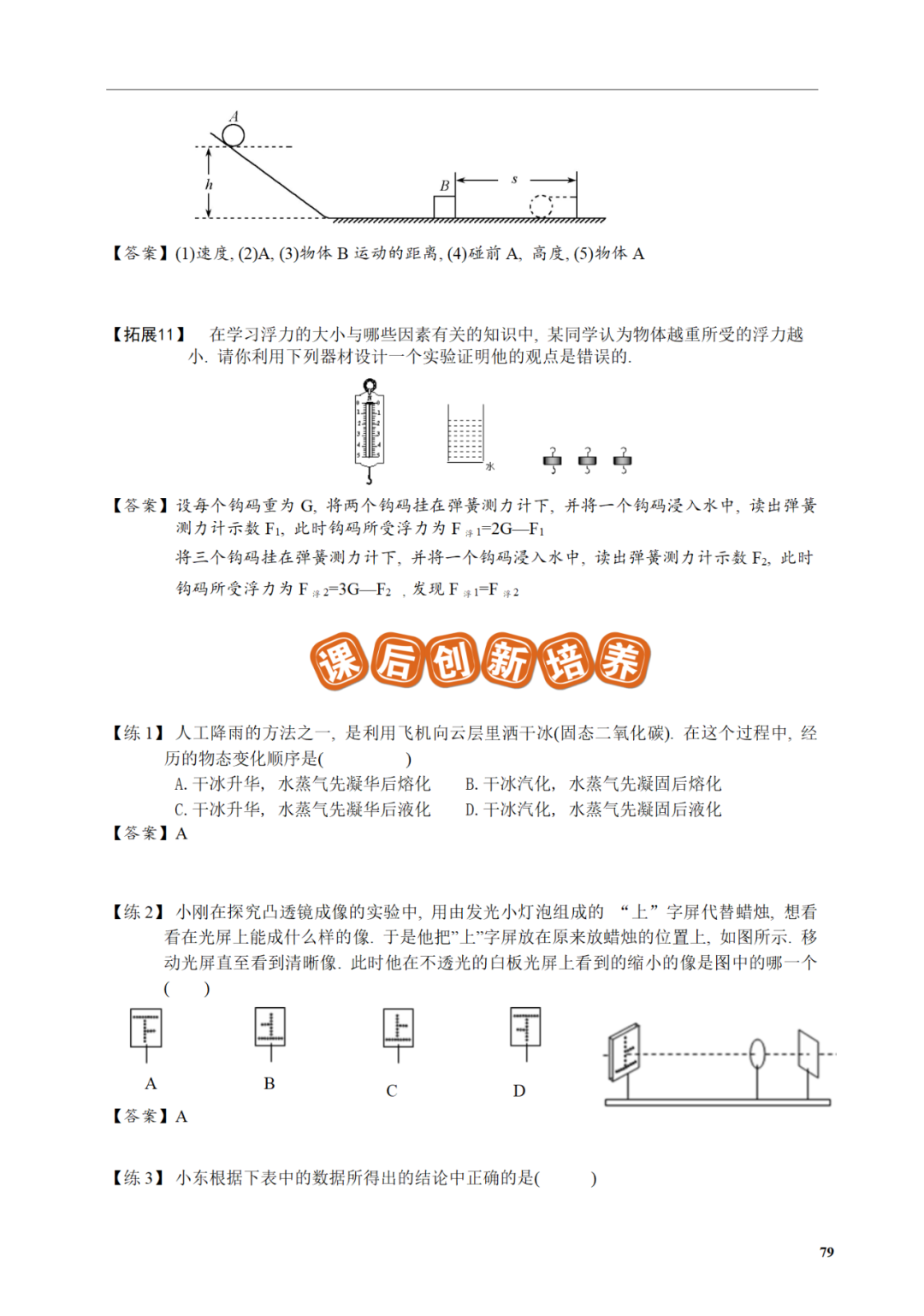 中考物理冲刺|易错概念及常考探究填空类实验专项训练,做完中考白捡15分!附电子打印版以及答案 第17张 中考物理冲刺|易错概念及常考探究填空类实验专项训练,做完中考白捡15分!附电子打印版以及答案 第17张
