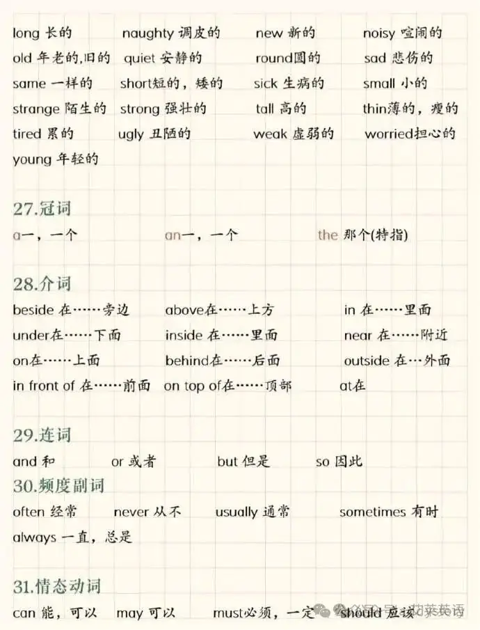 小学英语常用单词分类 第9张