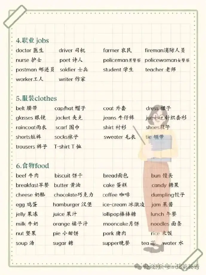 小学英语常用单词分类 第3张