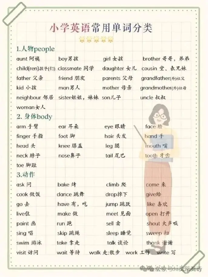 小学英语常用单词分类 第2张