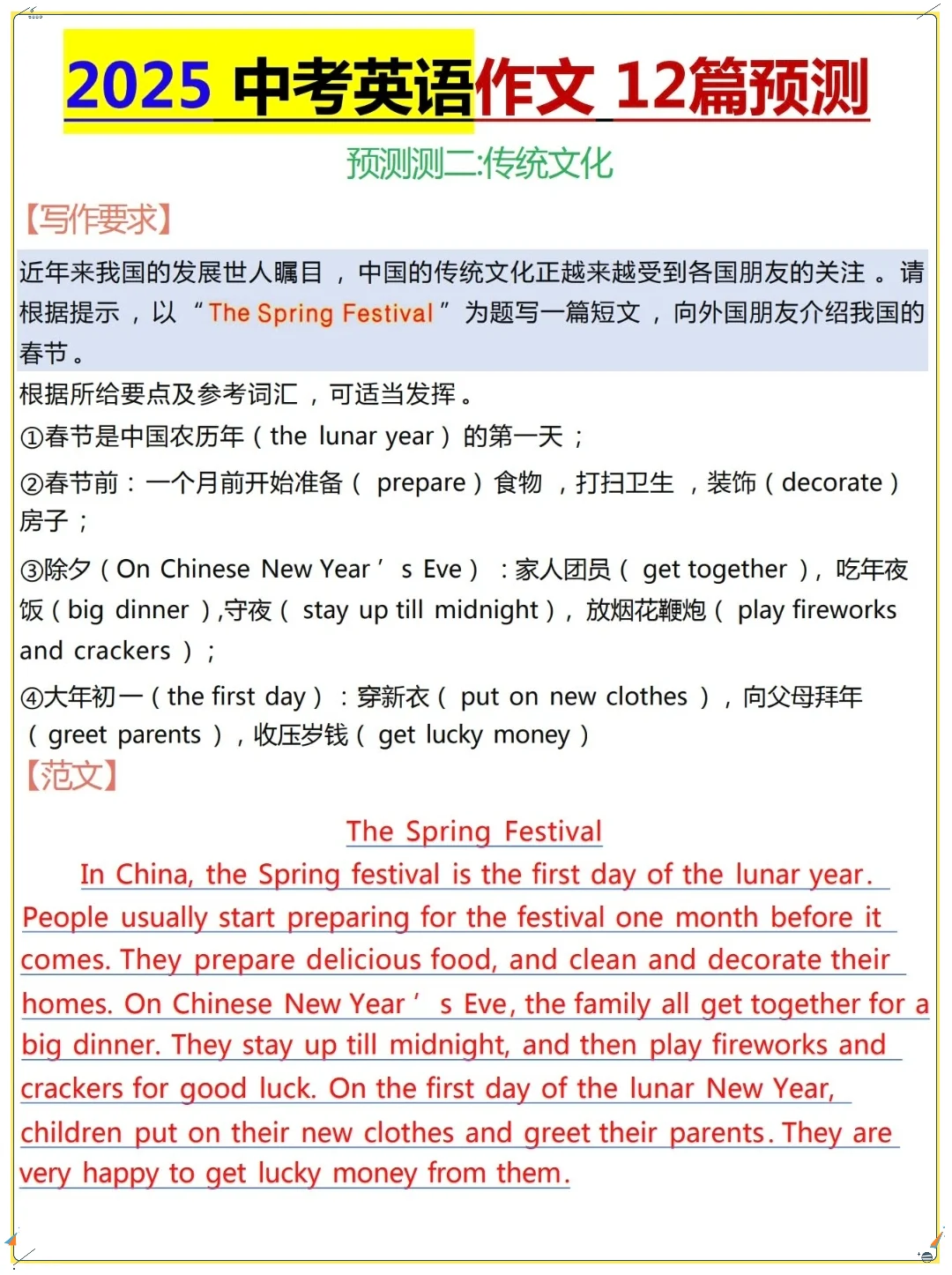 25中考英语作文就这12篇!年年押年年中 第4张 25中考英语作文就这12篇!年年押年年中 第4张