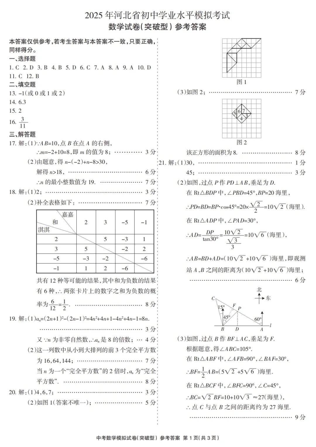 2025年中考数学模拟试卷（突破型）-第10张图片-四季读书网