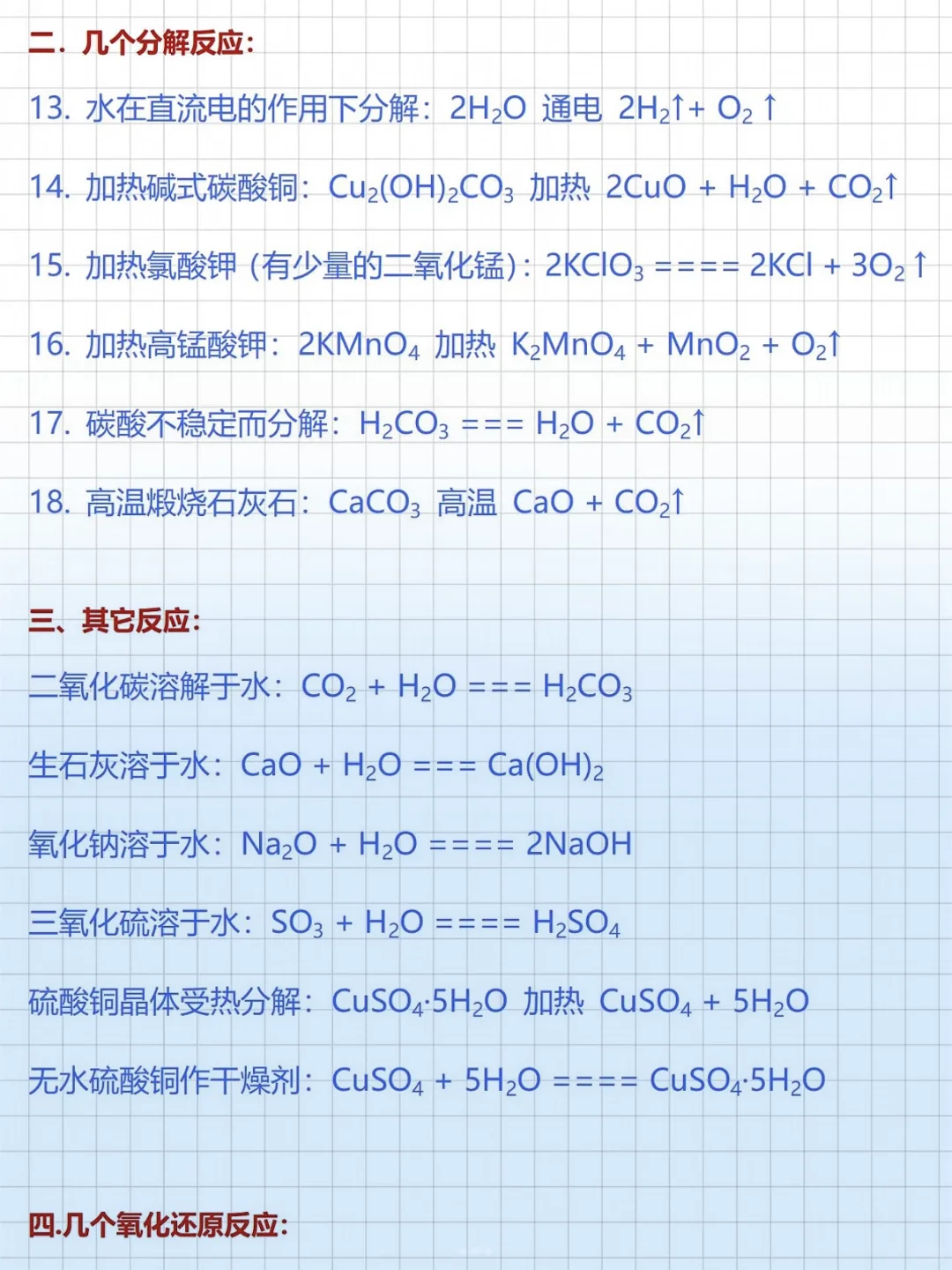 初三化学｜重点方程式总结，背完保底90分！-第7张图片-四季读书网