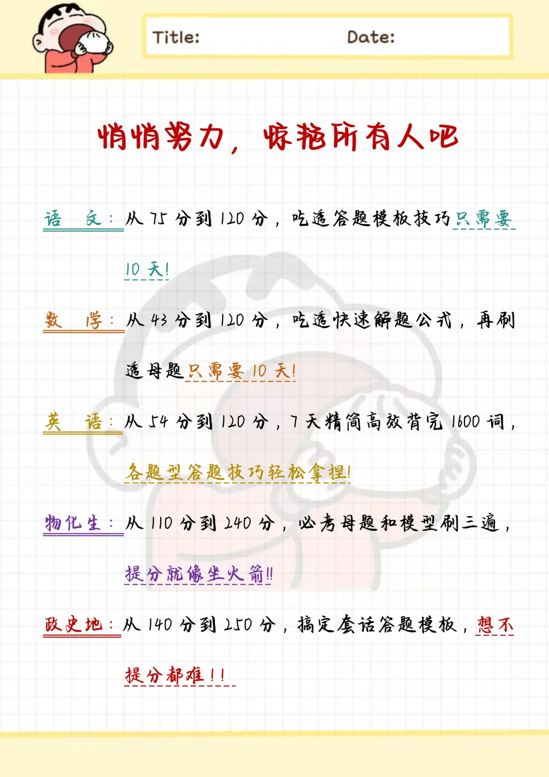 初中“戒掉这九点”开挂冲进重点高中 第7张