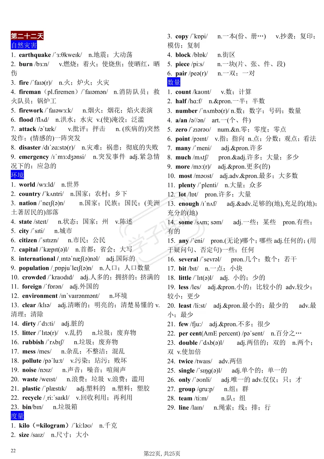 中考英语课标1600个单词分类记忆,22天搞定 第6张 中考英语课标1600个单词分类记忆,22天搞定 第6张