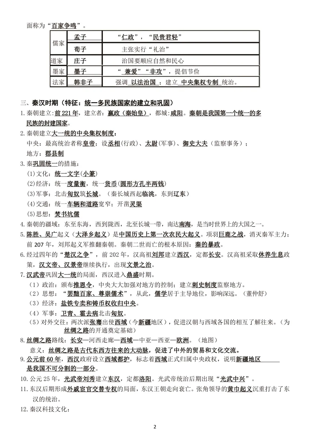 2025中考初三历史总复习提纲 第3张