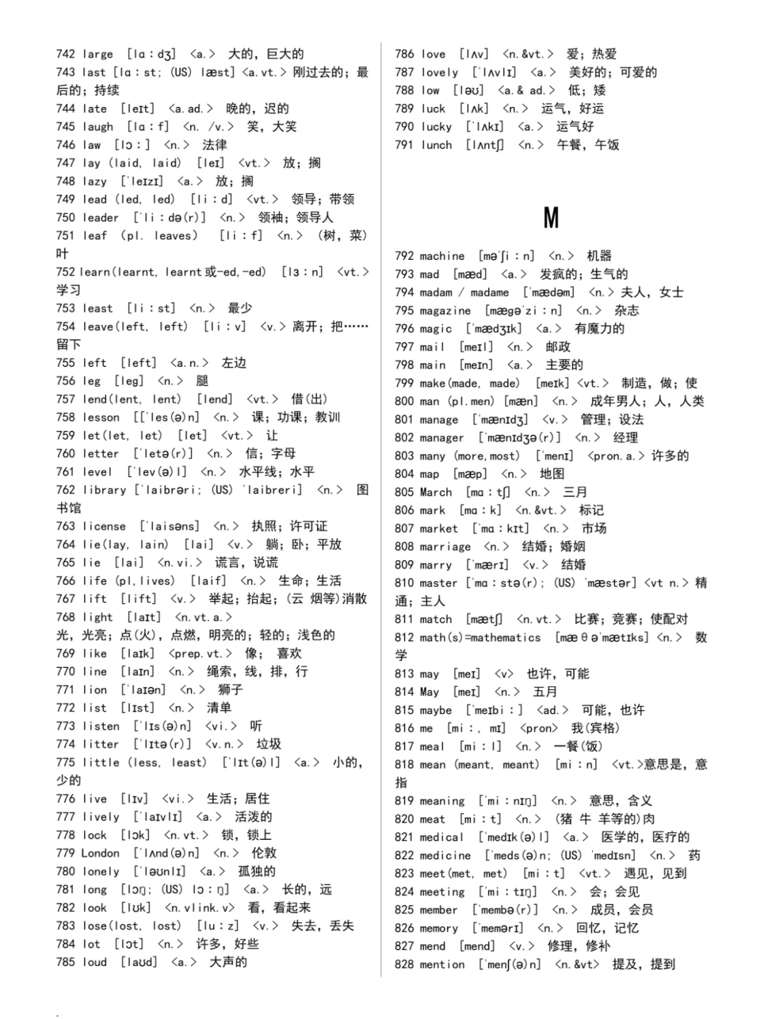 【精心排版】中考英语必背单词(完整版) 第10张 【精心排版】中考英语必背单词(完整版) 第10张