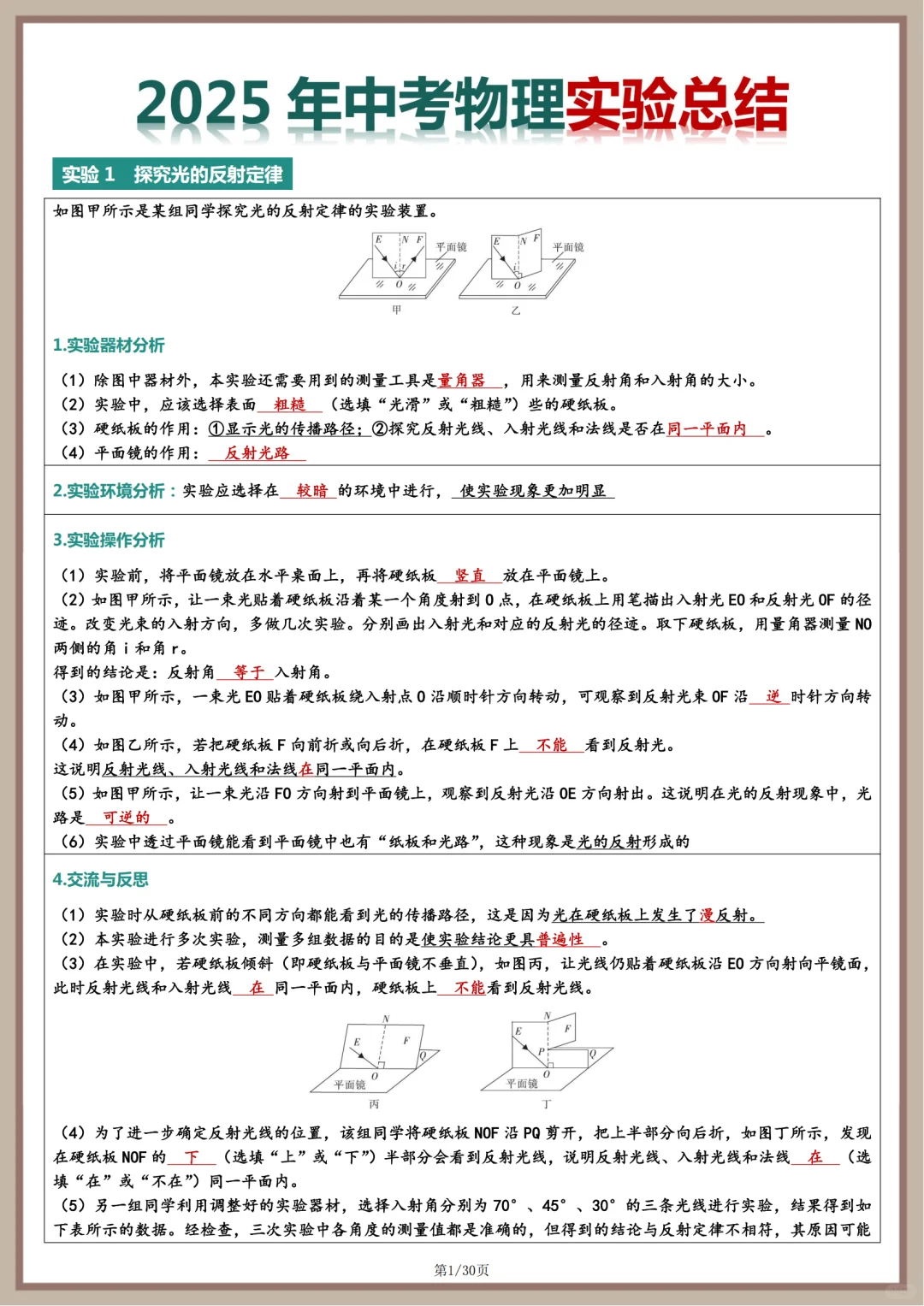 2025年中考物理实验总结 第2张