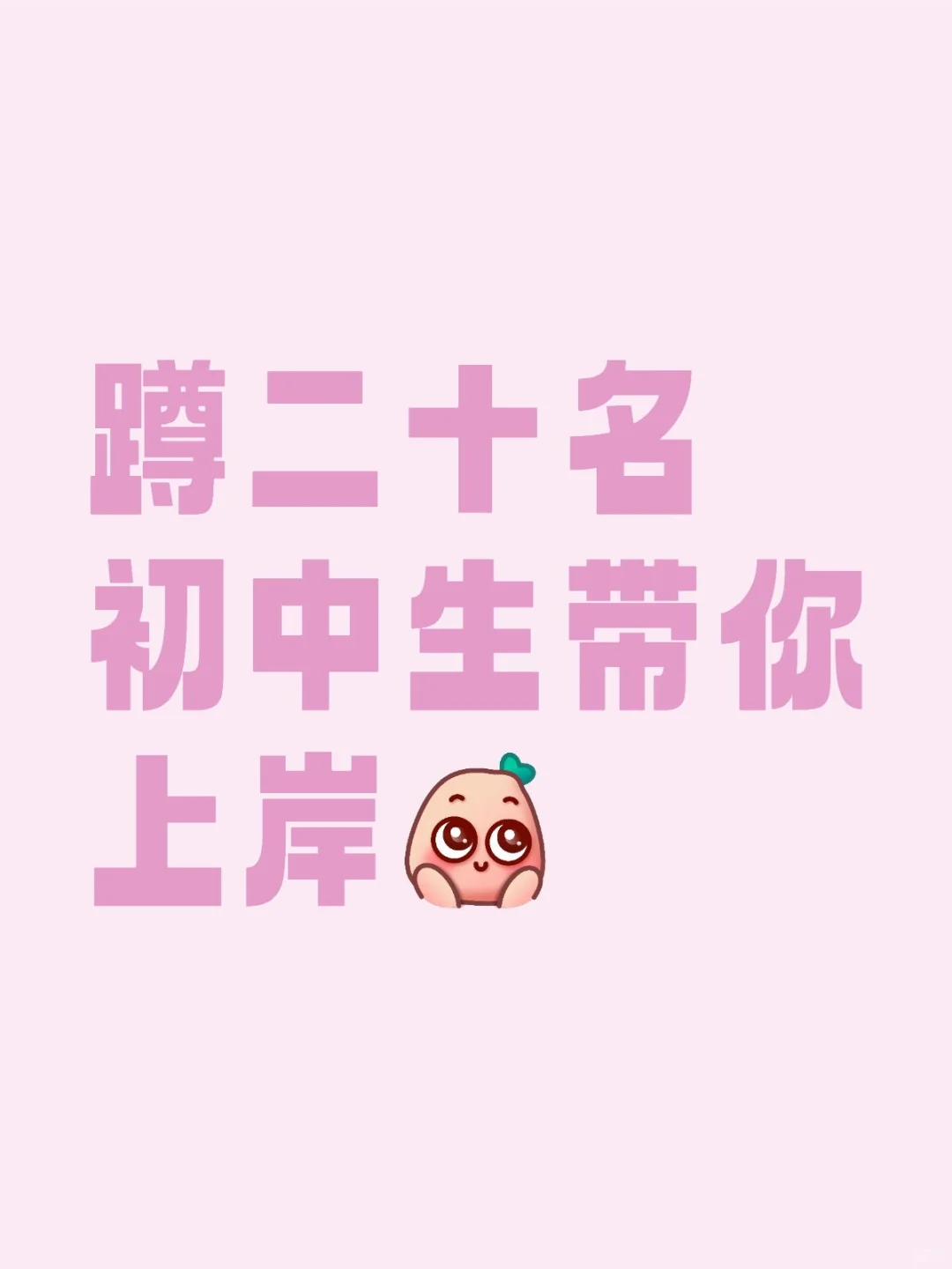 蹲二十名初中生带你上岸 第1张