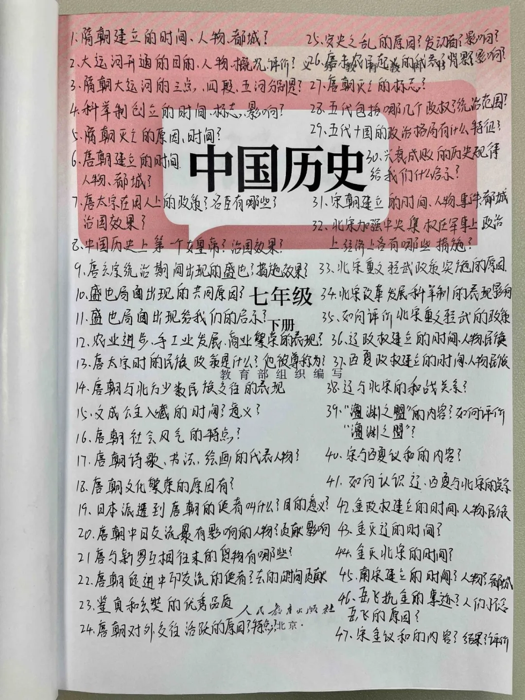 七下历史真恶心，反反复复就考这139个问题-第2张图片-四季读书网