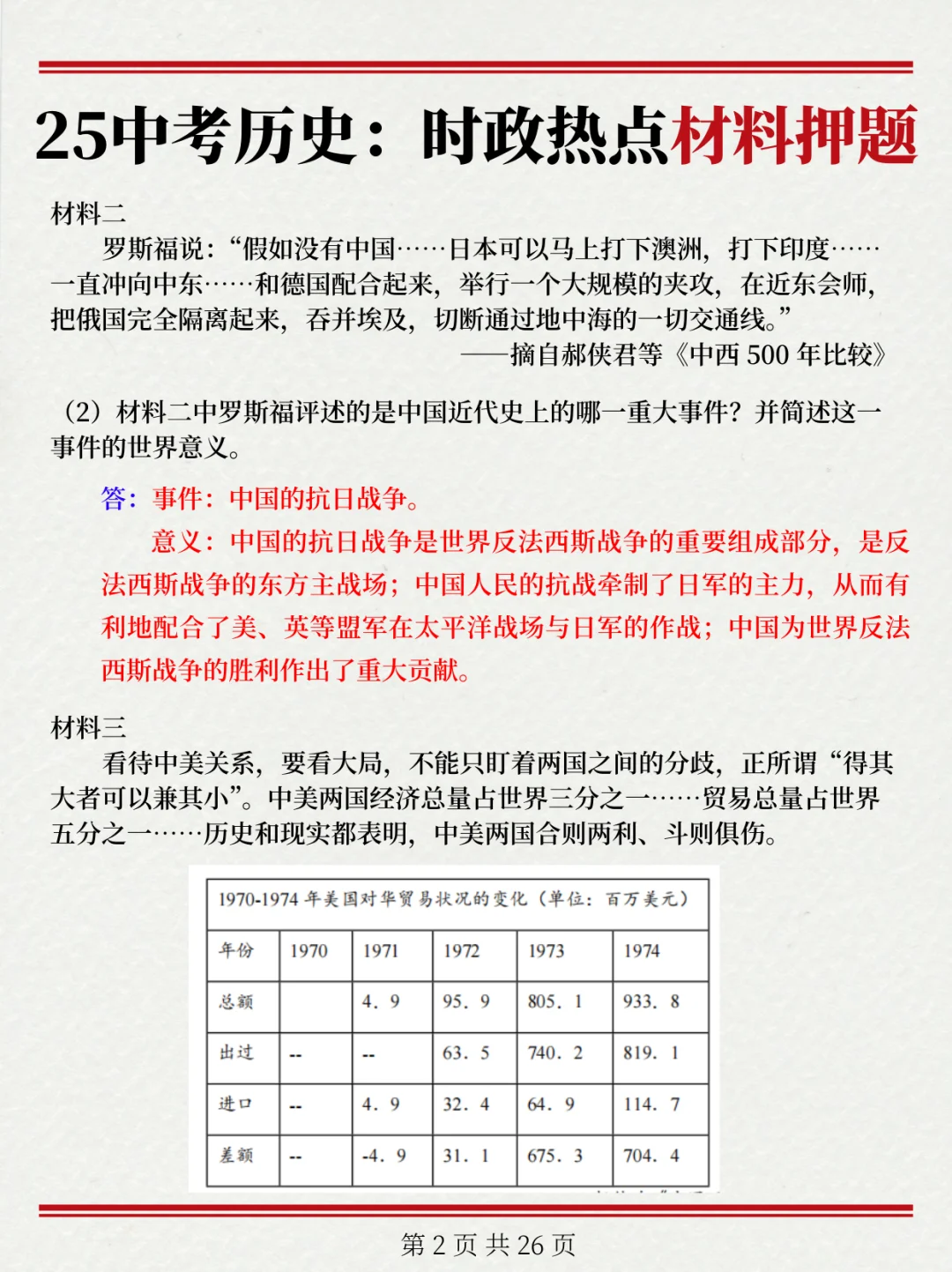 25中考历史大题必考热点【中美关税贸易战】-第4张图片-四季读书网