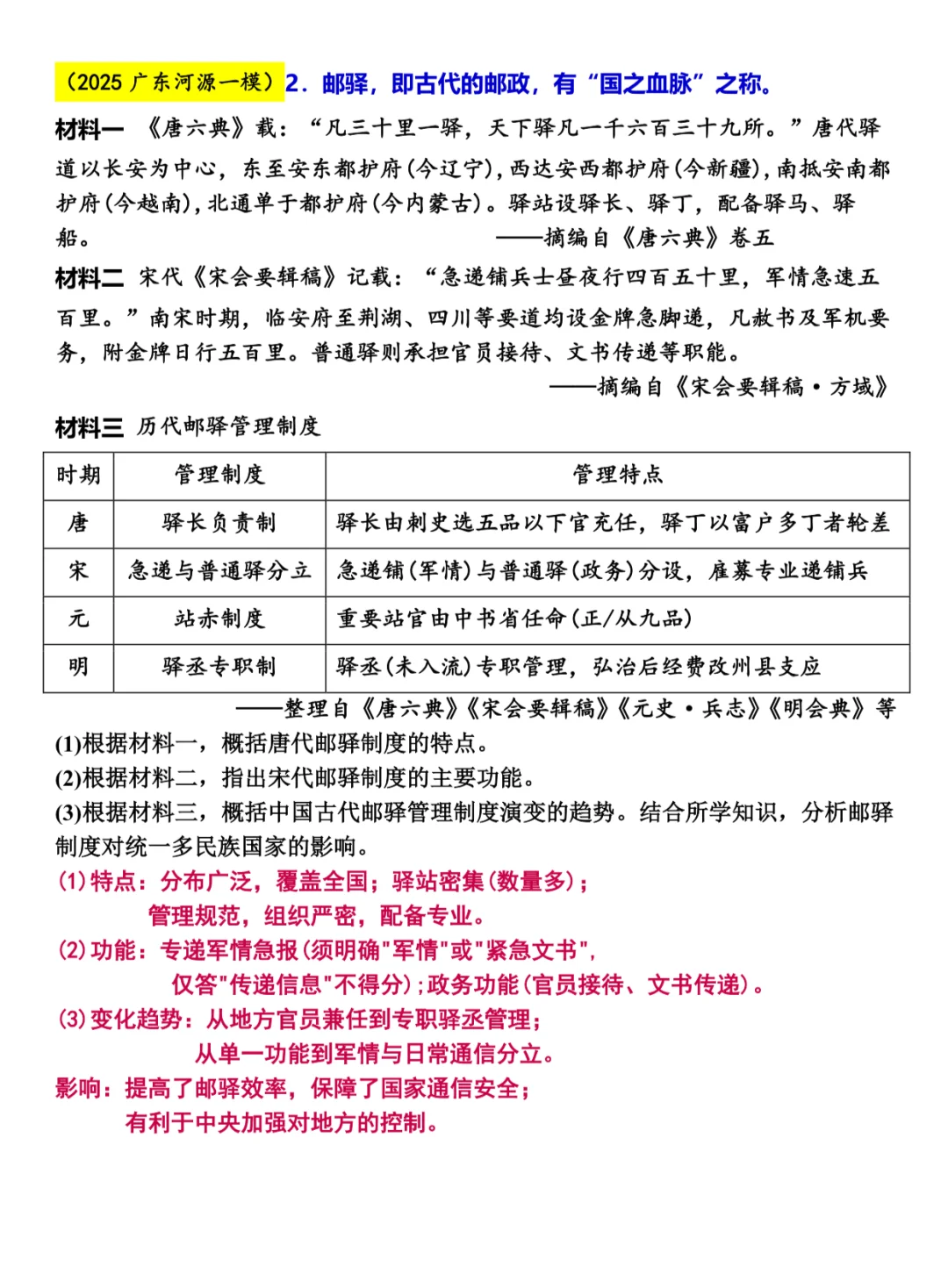 2025中考各地模拟：中古史-第3张图片-四季读书网