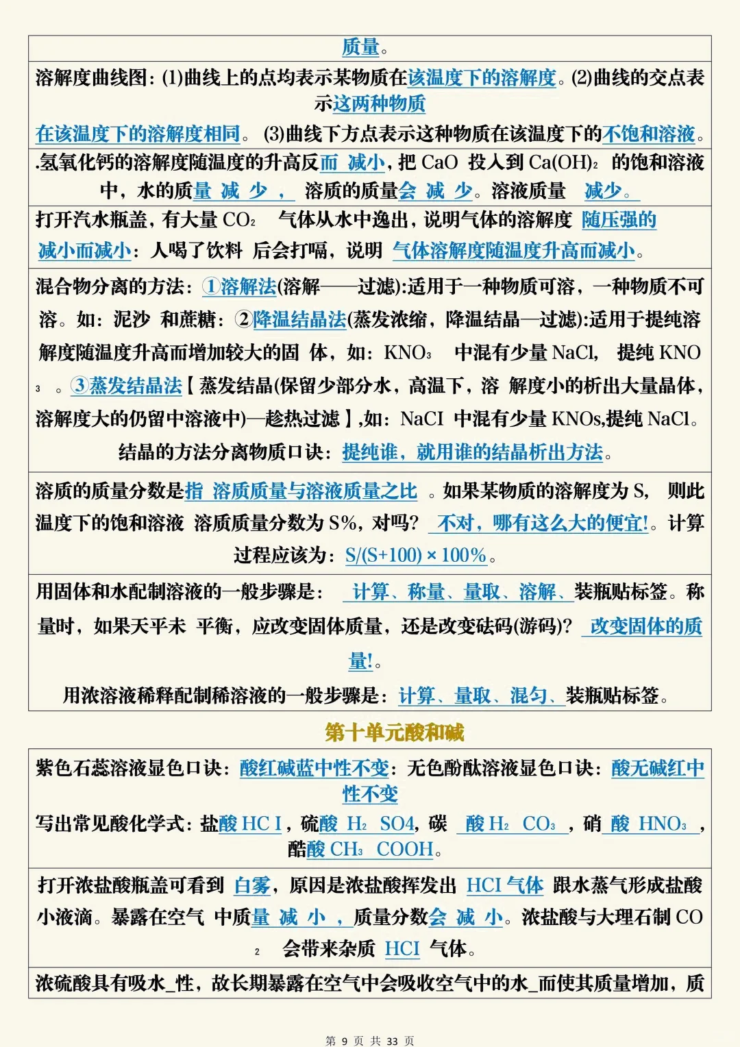 中考化学考前必背知识总结-第10张图片-四季读书网 中考化学考前必背知识总结-第10张图片-四季读书网
