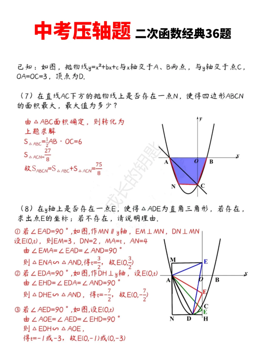 中考数学压轴题|二次函数经典36题-第5张图片-四季读书网 中考数学压轴题|二次函数经典36题-第5张图片-四季读书网
